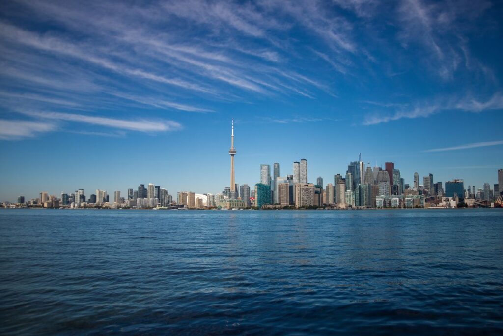 Toronto skyline and waterfront, a major destination for visa-sponsored jobs in Canada