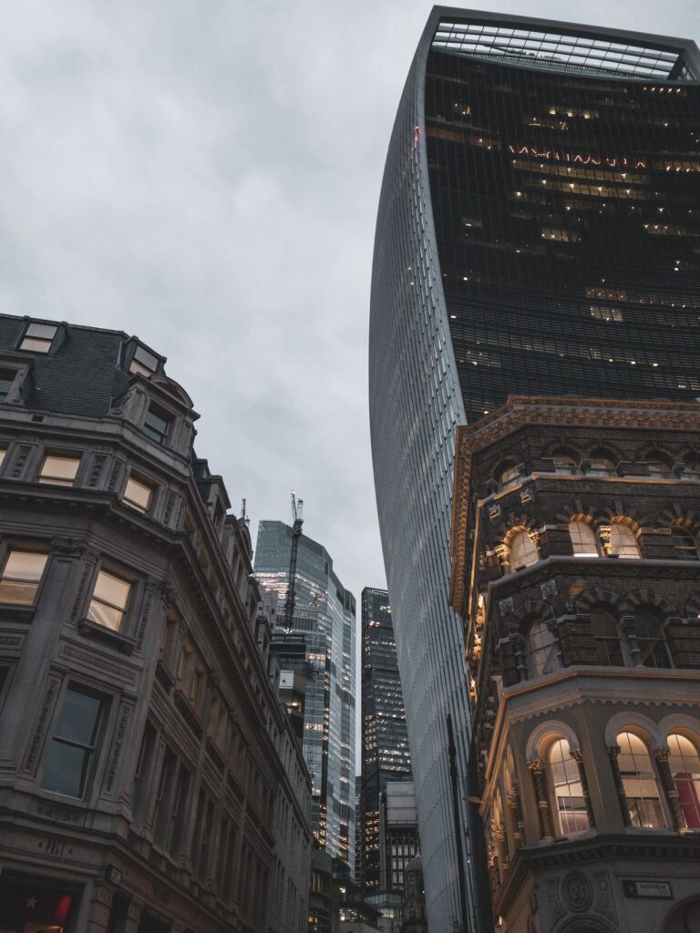 London financial district skyline, a hub for UK jobs with visa sponsorship